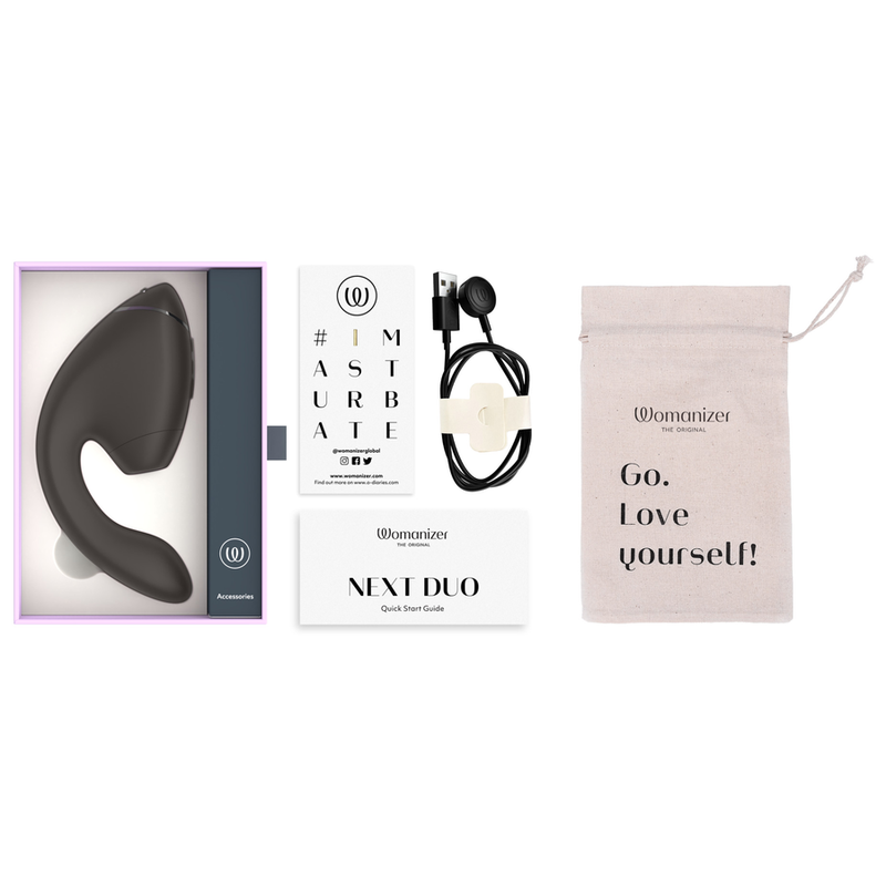 WOMANIZER - DUO NEXT ESTIMULADOR VIBRADOR DUAL CLÍTORIS & PUNTO·G NEGRO