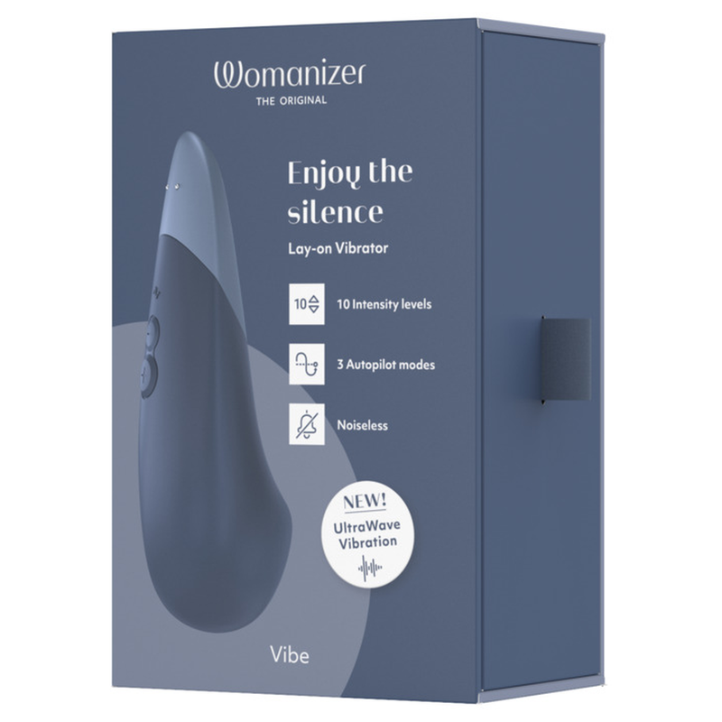 WOMANIZER - VIBE LAY-ON SILENT VIBRATOR DARK BLUE