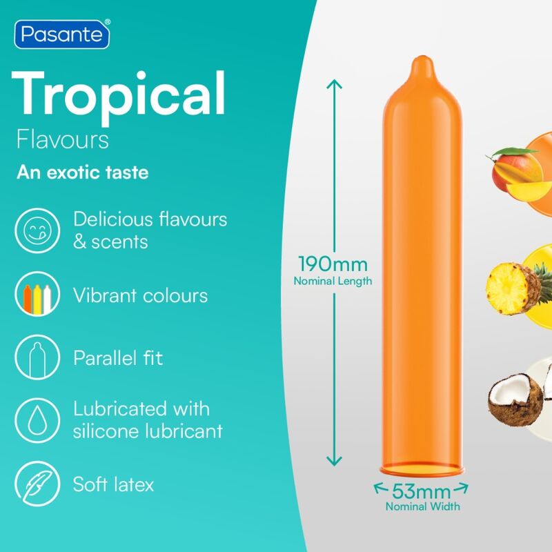 PASANTE - SACO TROPICAL DE PRESERVATIVOS 144 UNIDADES