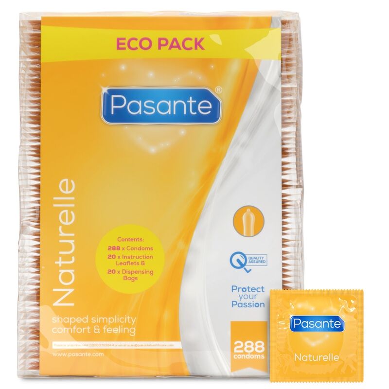 PASANTE - SACO DE PRESERVATIVOS ECO PACK NATURELLE 288 UNIDADES