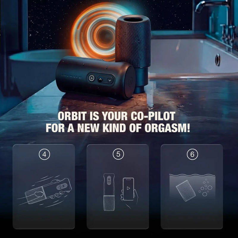 ARCWAVE - ORBIT MASTURBADOR MASCULINO GIRATORIO 360° CON CONTROL MEDIANTE APLICACIÓN NEGRO