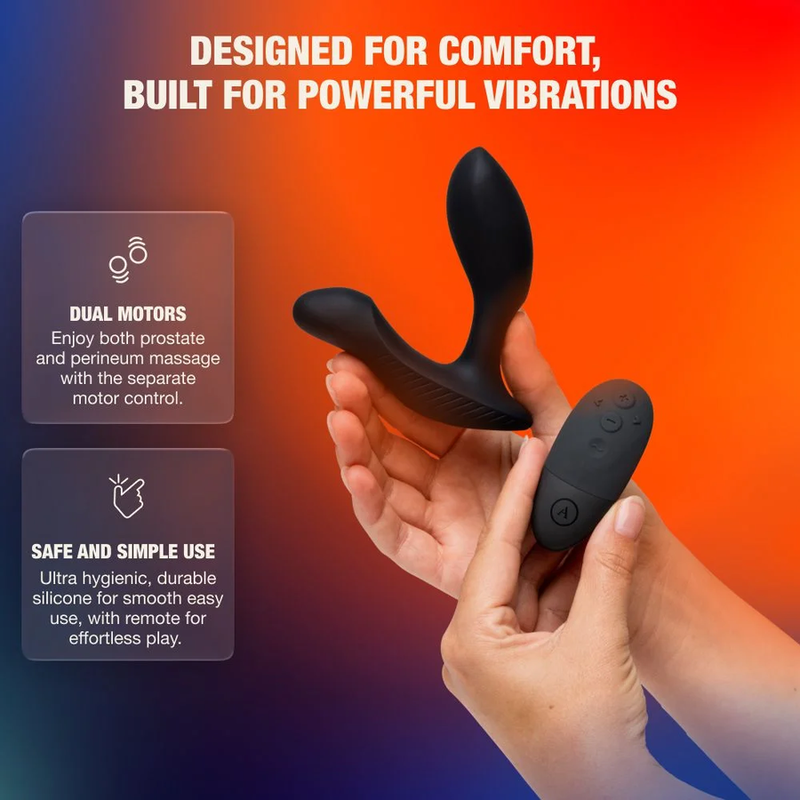 ARCWAVE - PERK MASAJEADOR PROSTÁTICO VIBRADOR CON DOBLE MOTOR Y CONTROL REMOTO NEGRO