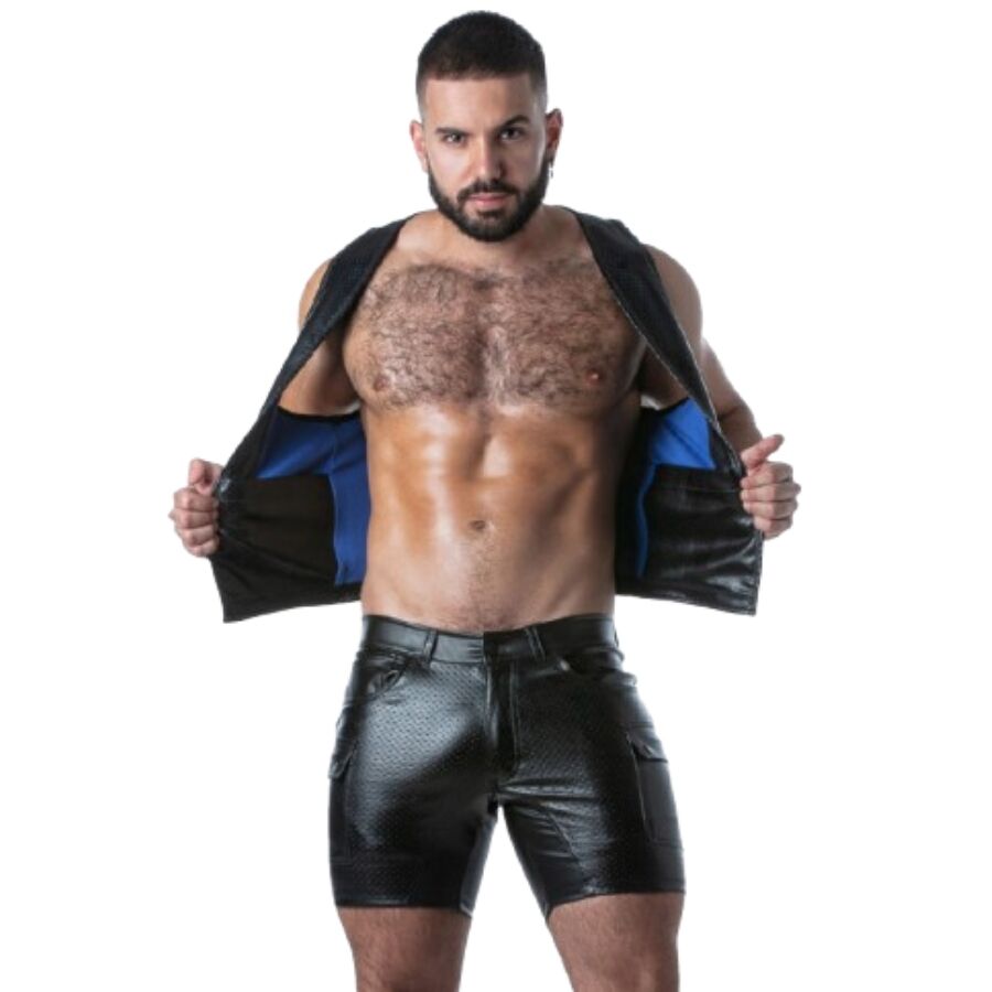 LOCKER GEAR - PUNCH HOLE LEATHERETTE CHALECO AZUL XL