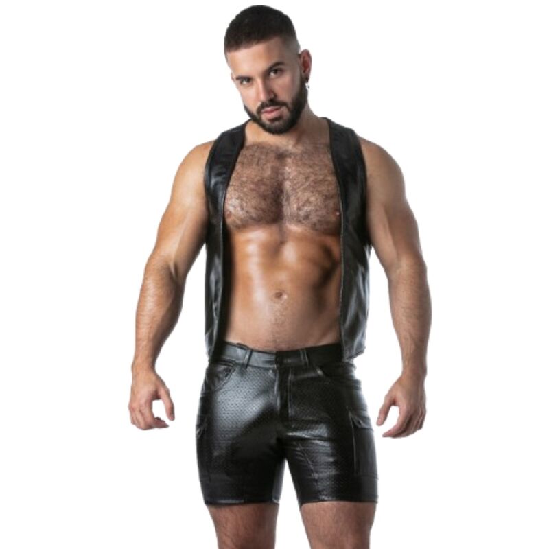 LOCKER GEAR - PUNCH HOLE LEATHERETTE CHALECO CAQUI S