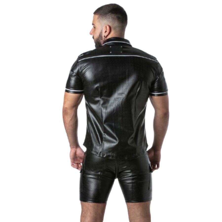 LOCKER GEAR - PUNCH HOLE LEATHERETTE CAMISA BLANCO XL
