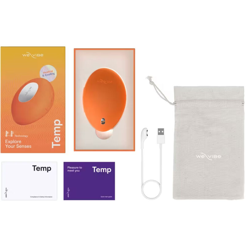 WE-VIBE - VIBRADOR COM AQUECIMENTO E RESFRIAMENTO TEMP TANGERINA