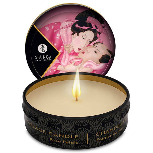 SHUNGA - MINI CARESS BY CANDELIGHT ROSES VELA DE MASSAGEM 30 ML - Toys "n" Us