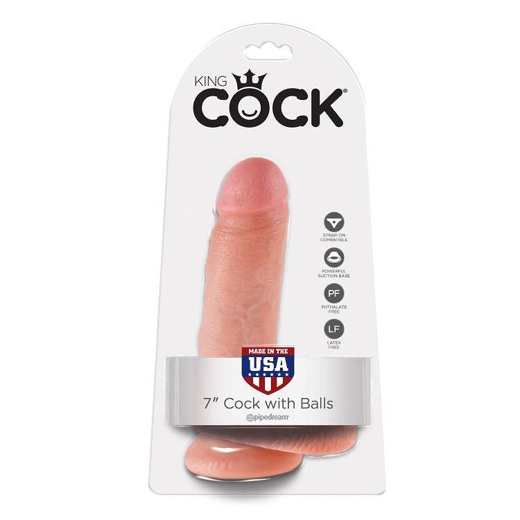 KING COCK - 7 CARNE DE DILDO COM BOLAS 17.8 CM - Toys "n" Us