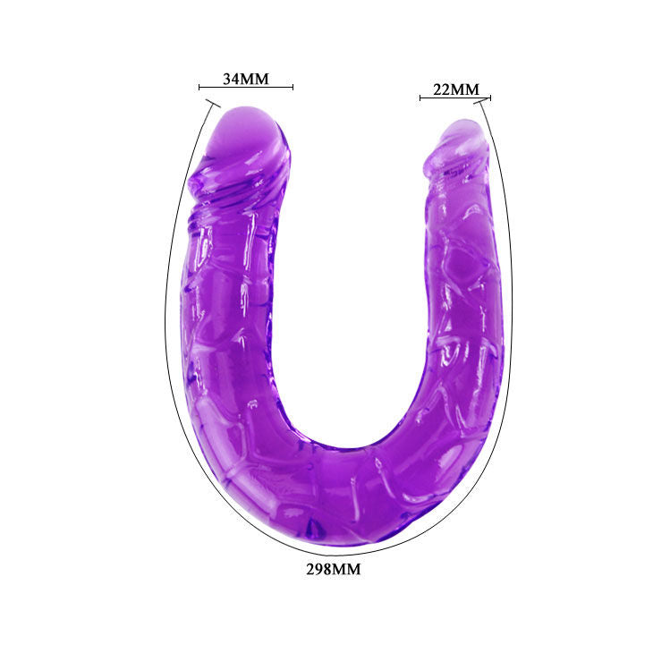 BAILE - DILDO DOBLE EN GELATINA FLEXIBLE COLOR LILA