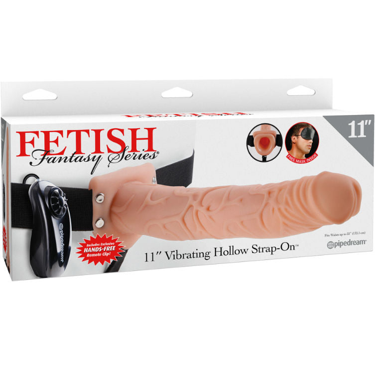 SÉRIE FETISH FANTASY - SÉRIE 11 STRAP-ON OCO VIBRANTE COM BOLAS 27,9 CM DE CARNE