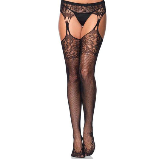 LEG AVENUE - MEIAS TEAR DROP GARTERBELT PRETAS - Toys "n" Us