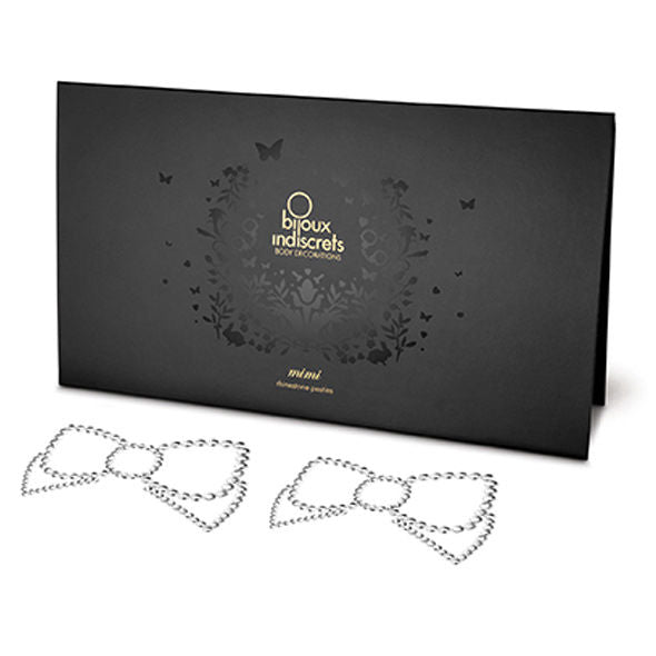 BIJOUX - COBERTOR DE MAMILOS PRATEADO COM LAÇO MIMI