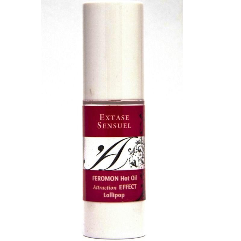 EXTASE SENSUAL - ÓLEO DE MASSAGEM COM EFEITO DE AQUECIMENTO E FEROMONAS DE PIRULITO 30 ML