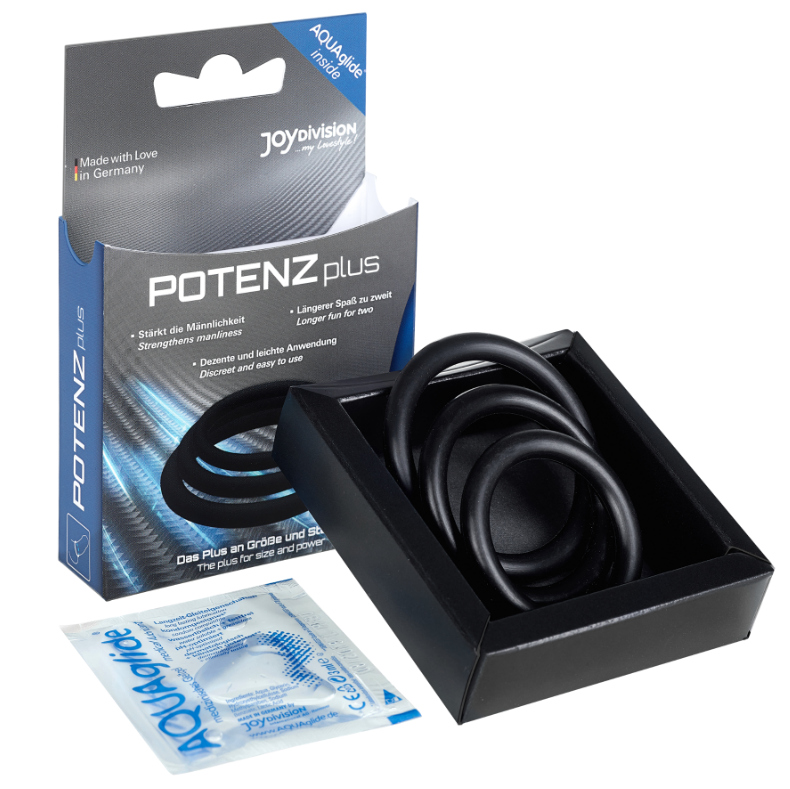JOYDIVISION POTENZDUO - CONJUNTO COM 3 ANÉIS PRETOS - P, M, G
