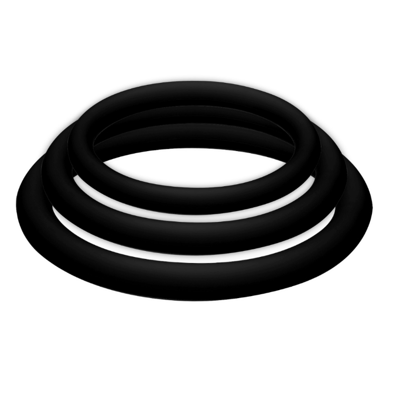 JOYDIVISION POTENZDUO - CONJUNTO COM 3 ANÉIS PRETOS - P, M, G