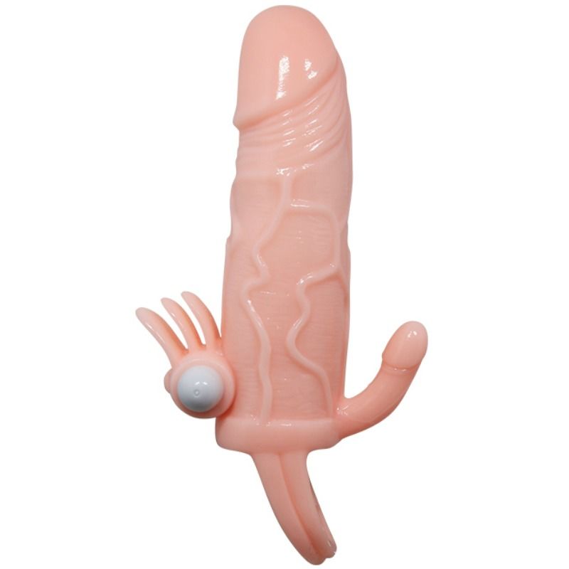 BAILE - BRAVE MAN CAPA PARA PÊNIS COM ESTIMULAÇÃO DE CLITÓRIS E ANAL 16,5 CM