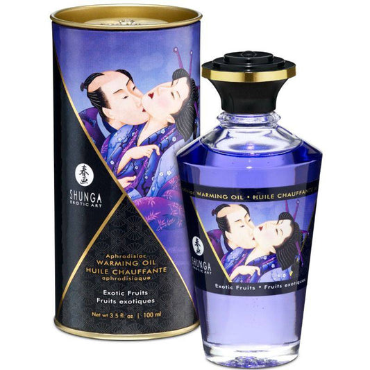 SHUNGA - ÓLEO DE MASSAGEM EFEITO CALOR SABOR DE FRUTAS EXÓTICAS 100 ML - Toys "n" Us