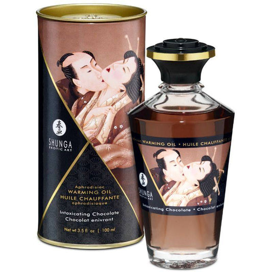 SHUNGA - ÓLEO DE MASSAGEM COM EFEITO CALOR SABOR INTENSO DE CHOCOLATE 100 ML - Toys "n" Us