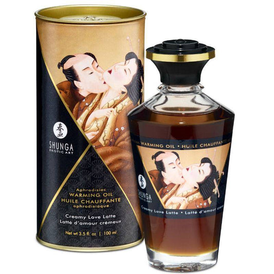 SHUNGA - ÓLEO DE MASSAGEM COM EFEITO DE CALOR SABOR CREMOSO LOVE LATTE 100 ML - Toys "n" Us