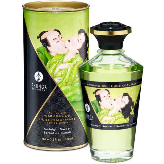 SHUNGA - ÓLEO DE MASSAGEM COM EFEITO CALOR SABOR MIDNIGHT SORBT 100 ML - Toys "n" Us