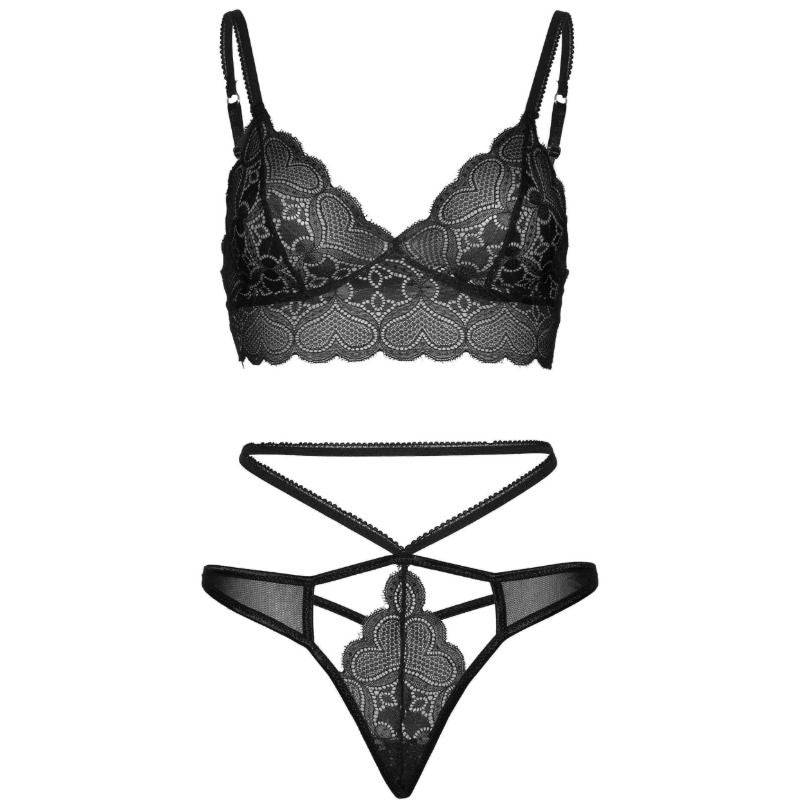 LEG AVENUE - CONJUNTO DE 2 PEÇAS STRAPPY CUT G STRING M/G