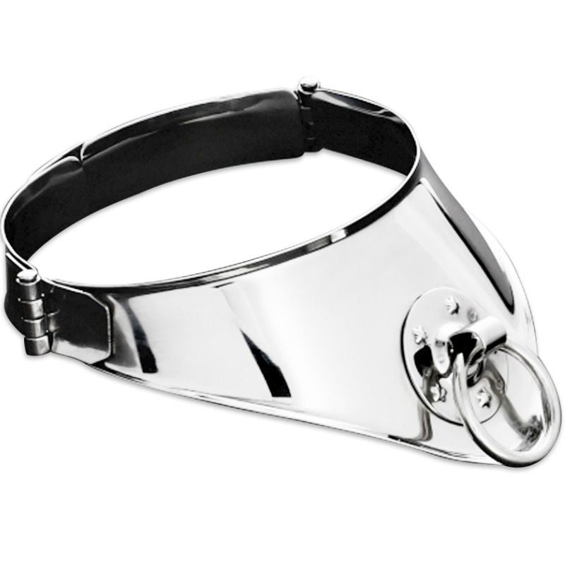 METAL RÍGIDO - COLEIRA DE CONTENÇÃO COM ANEL E CADEADO 12,5 CM