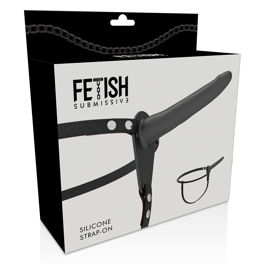 ARNÊS FETICHE SUBMISSIVO - SILICONE PRETO 15 CM