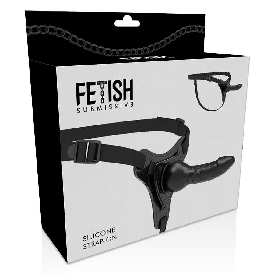 ARREIO FETICHE SUBMISSIVO - SILICONE PRETO REALÍSTICO 16 CM