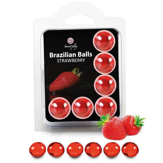SECRETPLAY - CONJUNTO 6 BOLINHAS BRASILEIRAS MORANGO