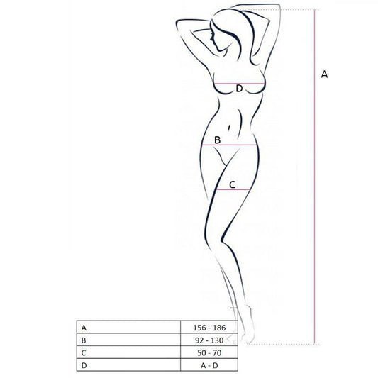 PASSION - MULHER BS049 BODYSTOCKING PRETO TAMANHO ÚNICO