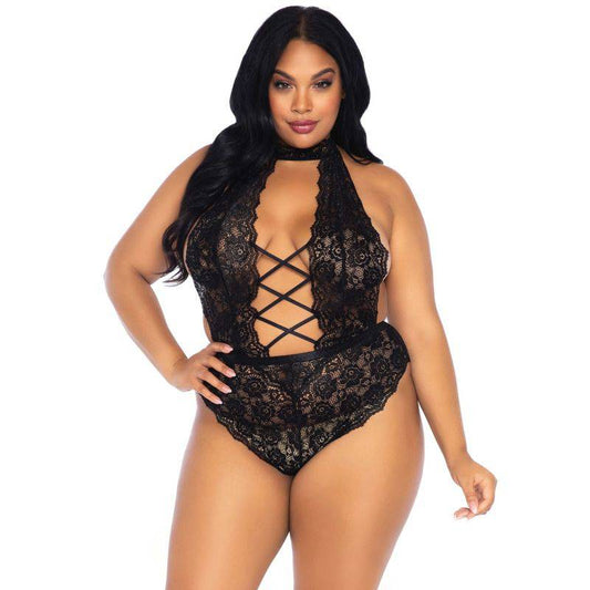 LEG AVENUE - TEDDY SIN ENTREPIERNA DE ENCAJE FLORAL TALLA GRANDE