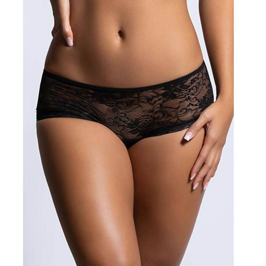 QUEEN LINGERIE - BRAGA DE ENCAJE FLORAL CON ABERTURA EN LA ESPALDA S/M
