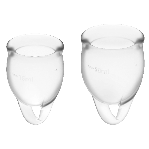 SATISFYER - SINTA-SE CONFIDENTE COPO MENSTRUAL TRANSPARENTE 15 + 20 ML