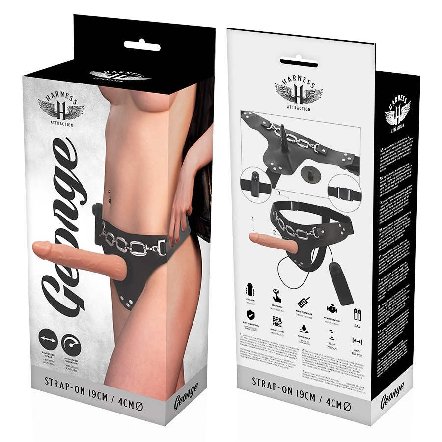 ARNÉS ATRACCIÓN - RNES GEORGE VIBRADOR REALISTA 19 CM -O- 4 CM