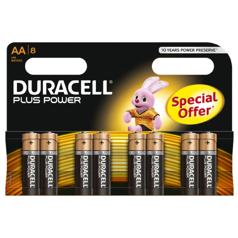DURACELL - PILAS PLUS POWER AA LR6 8 UNIDADES