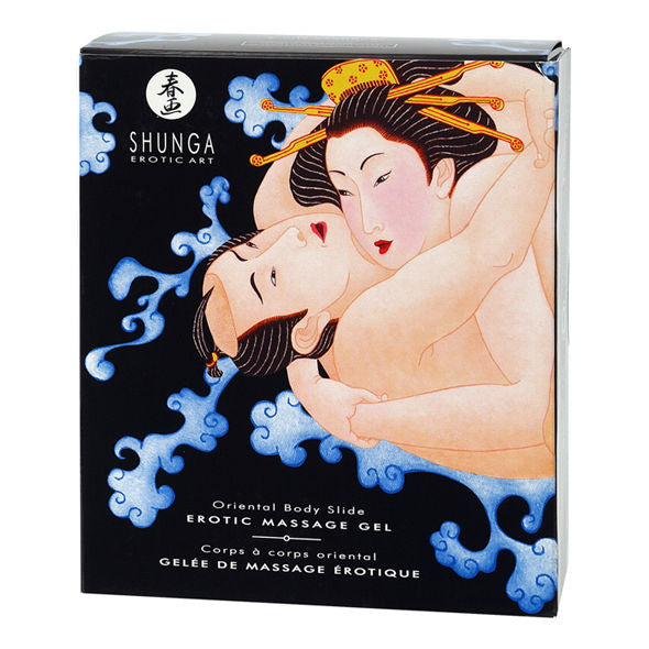 SHUNGA - GEL DE MASSAGEM ERÓTICA CORPO A CORPO ORIENTAL COM FRUTAS EXÓTICAS 