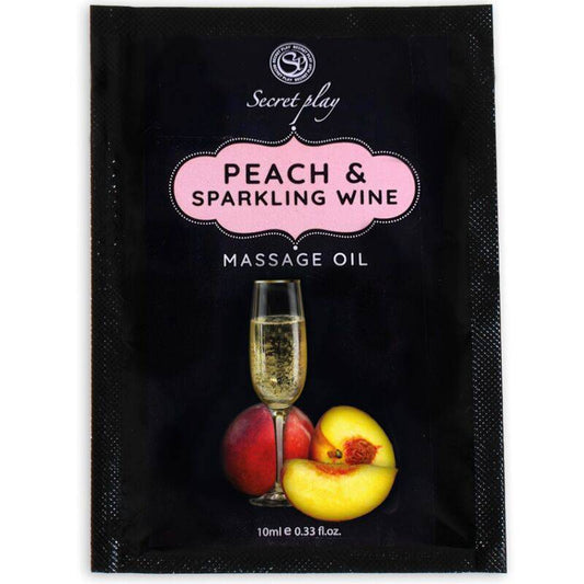 SECRETPLAY - ÓLEO DE MASSAGEM DE PÊSSEGO E VINHO ESPUMANTE SACHÊ 10 ML