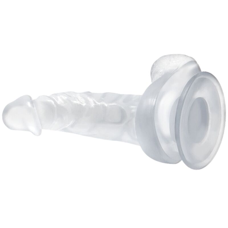BAILE - DILDO REALISTA COM VENTOSA E TESTÍCULOS 16,7 CM TRANSPARENTE