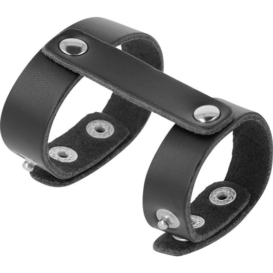 DARKNESS - ANILLO PENE Y TESTÍCULOS AJUSTABLE LEATHER