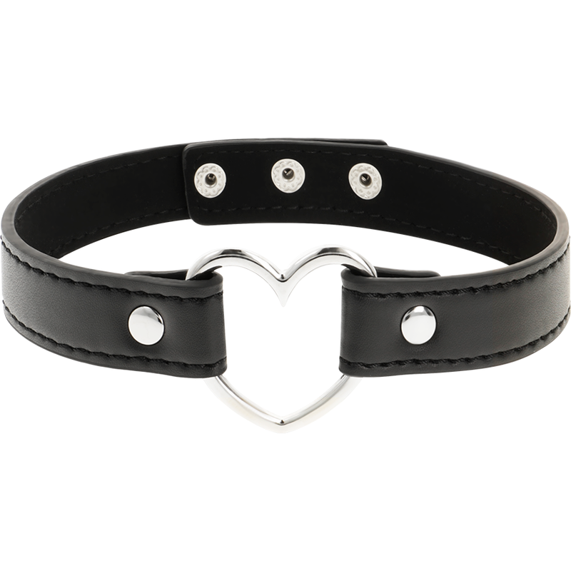 COQUETTE CHIC DESIRE - COLAR DE COURO VEGANO FEMININO CORAÇÃO ACESSÓRIO