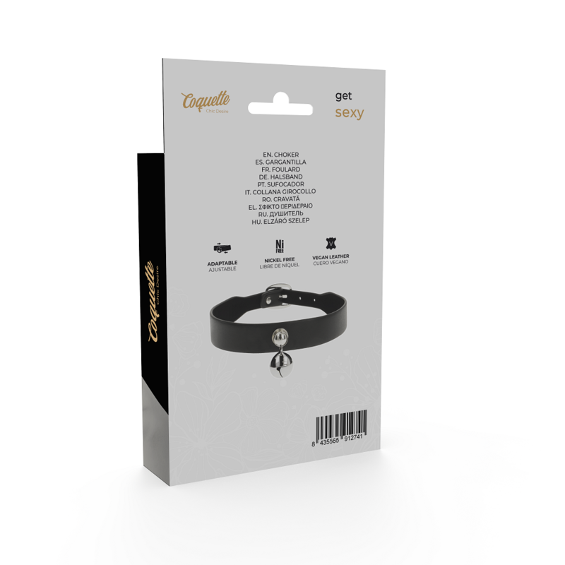 COQUETTE CHIC DESIRE - COLAR DE COURO VEGANO COM ACESSÓRIO DE CHOCOLATE FEMININO