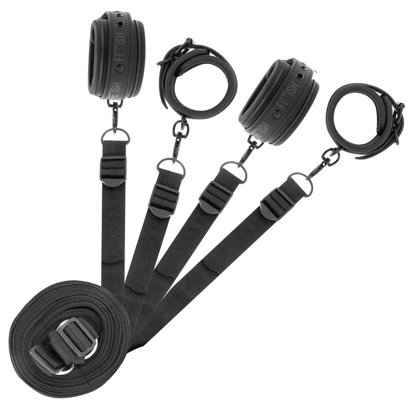 FETICHE SUBMISSIVO - CONJUNTO DE ALGEMAS E LAÇOS COM FORRO DE NOPRENE