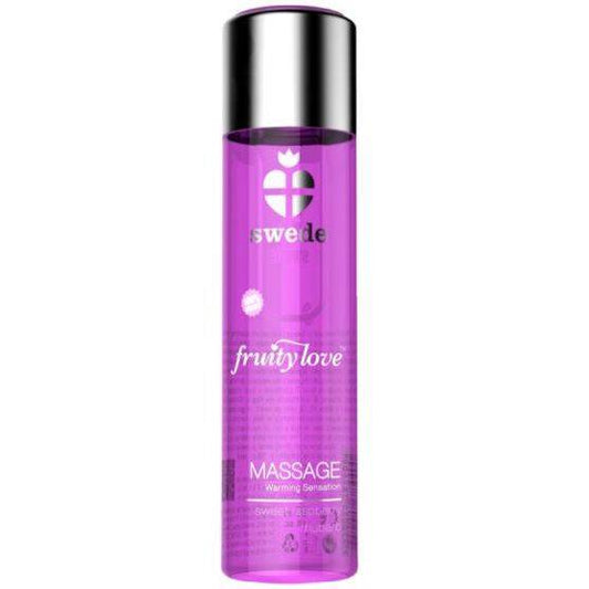 SWEDE - ÓLEO DE MASSAGEM COM EFEITO AQUECEDOR DE AMOR FRUITY LOVE, FRAMBOESA ROSA E RUIBARBO 60 ML