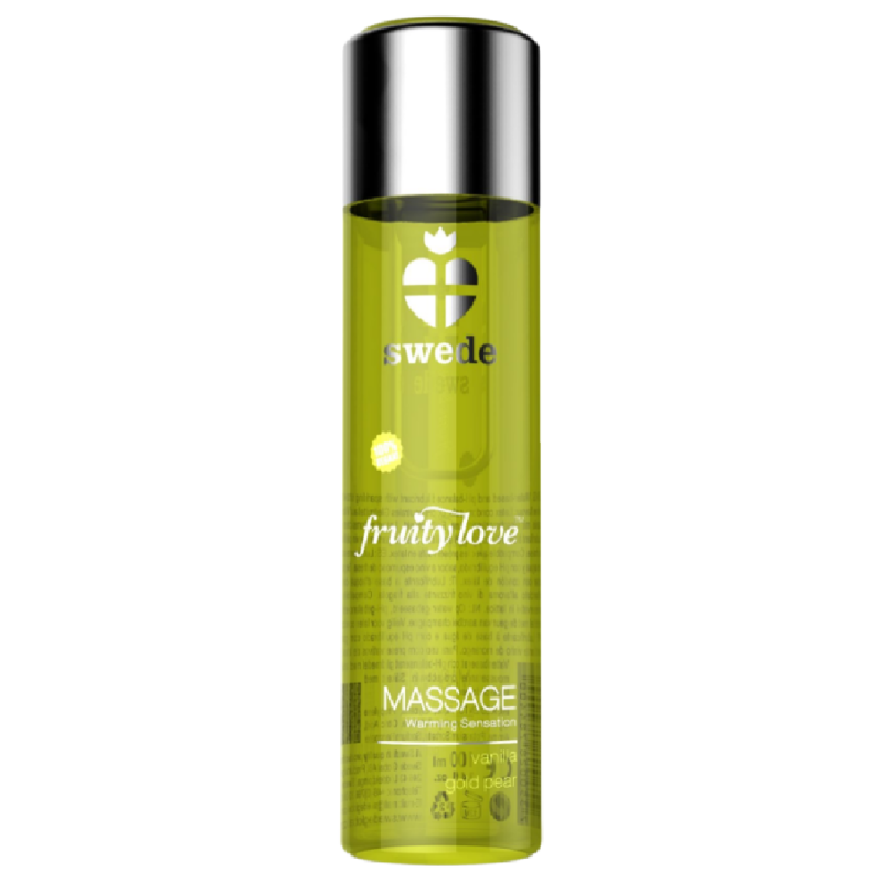 SWEDE - ÓLEO DE MASSAGEM COM EFEITO AQUECEDOR FRUITY LOVE BAUNILHA E PÊRA DOURADA 120 ML