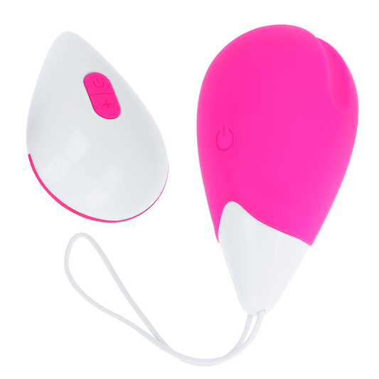 OHMAMA - HUEVO VIBRADOR TEXTURIZADO 10 MODOS ROSA Y BLANCO