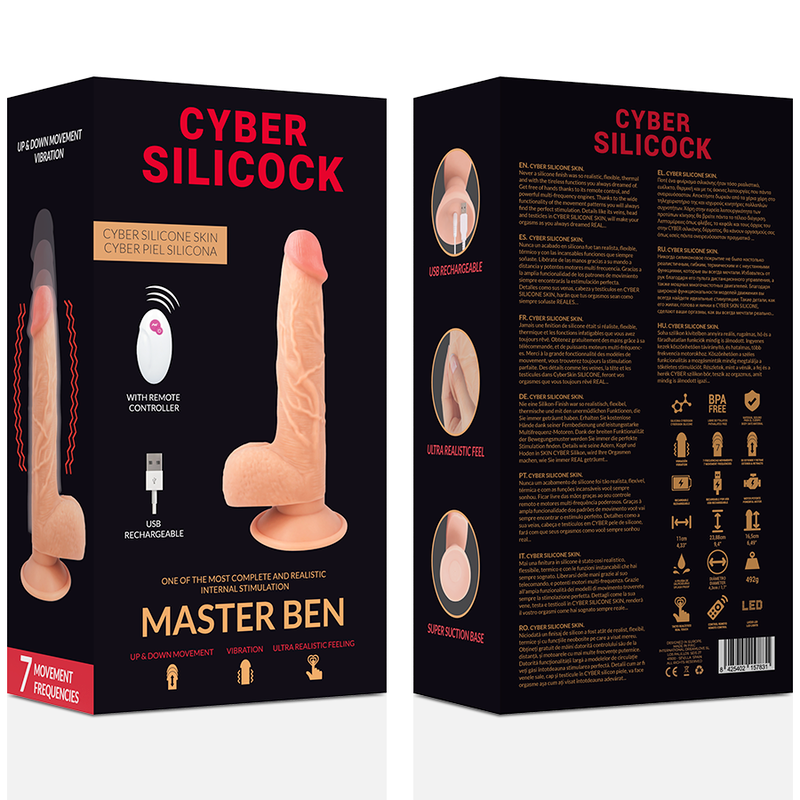 CYBER SILICOCK - CONTROLE REMOTO REALISTA MASTER BEN 23,88 CM -O- 4,3 CM