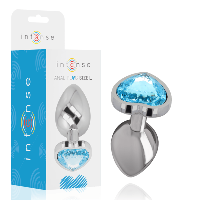 INTENSE - ALUMINUM METAL ANAL PLUG BLUE HEART SIZE L - Toys "n" Us