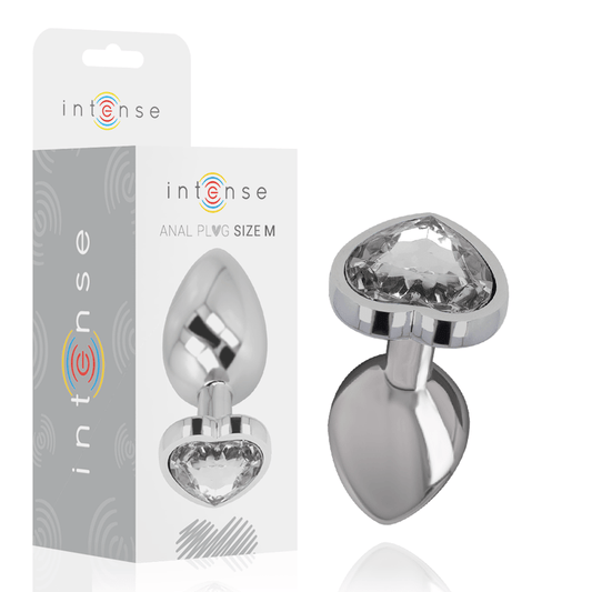 INTENSE - ALUMINUM METAL ANAL PLUG WHITE HEART SIZE M - Toys "n" Us