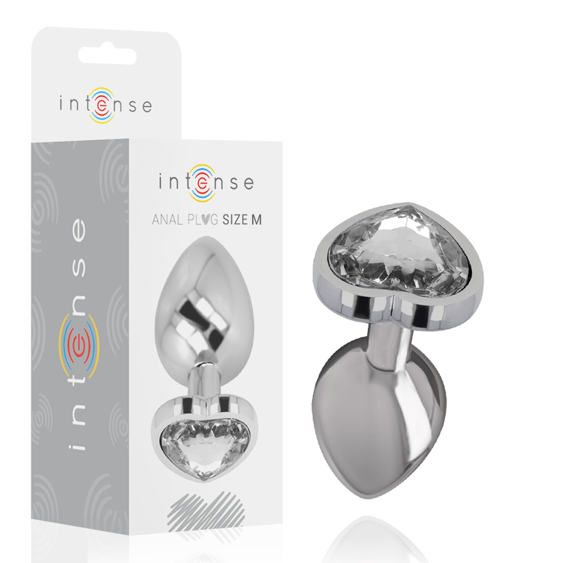 INTENSE - ALUMINUM METAL ANAL PLUG WHITE HEART SIZE M - Toys "n" Us