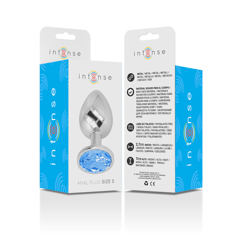 INTENSE - ALUMINUM METAL ANAL PLUG WITH BLUE CRYSTAL SIZE S - Toys "n" Us